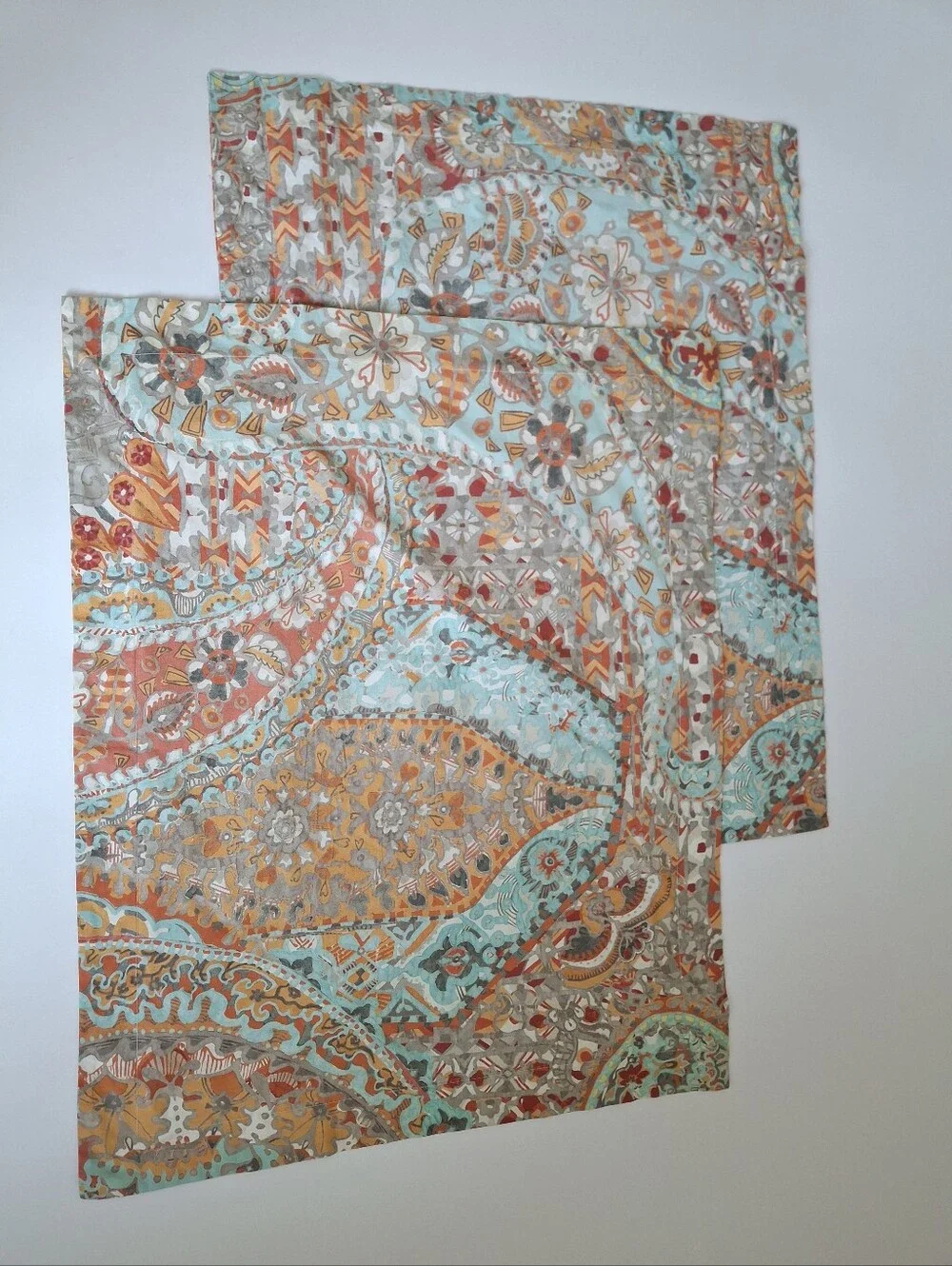 Pottery Barn Paloma Paisley Organic Cotton Standard Pillow Shams (2)